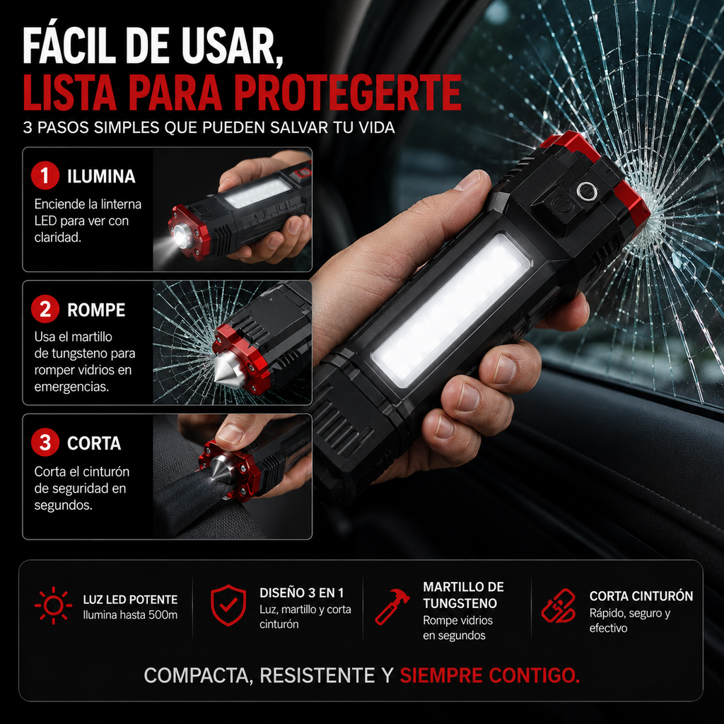 Linterna Multifuncional 4 En 1 Recargabl