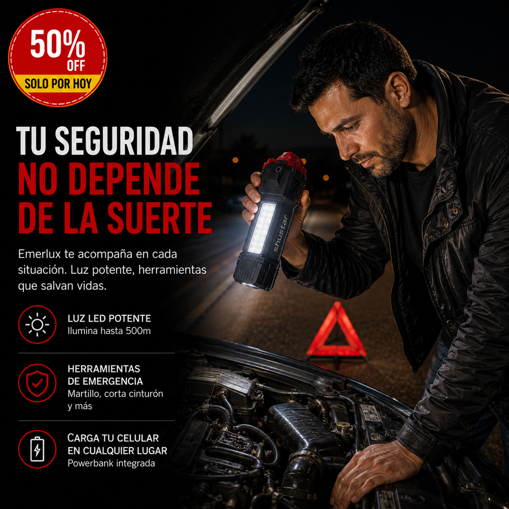 Linterna Multifuncional 4 En 1 Recargabl