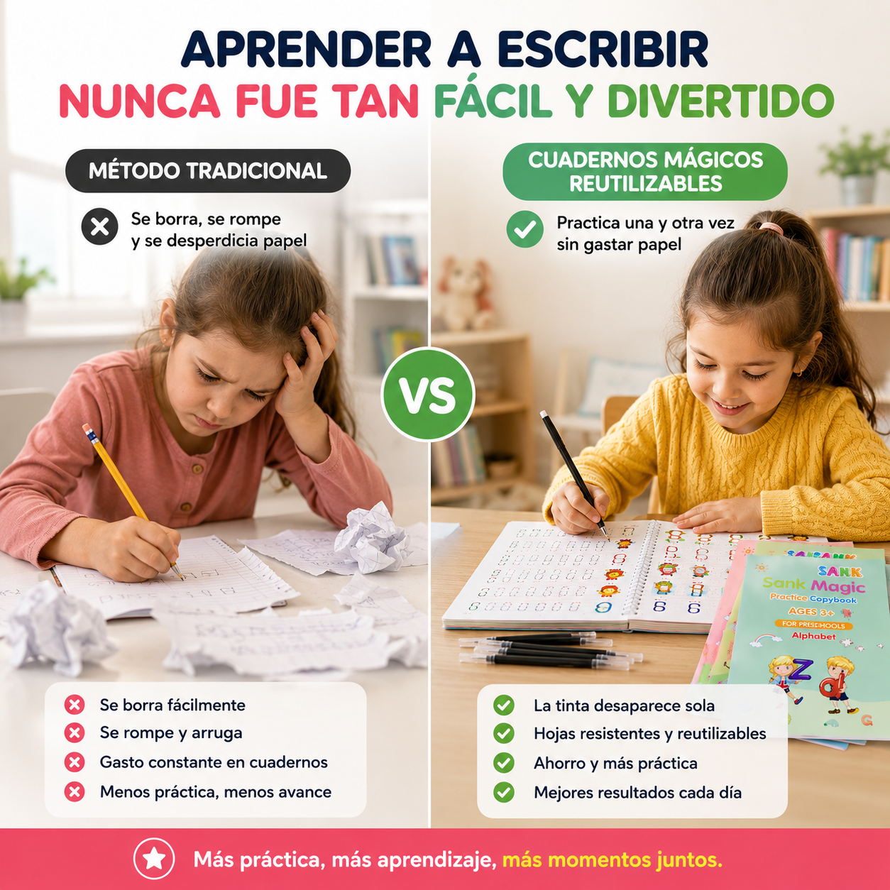 Set cuaderno magic caligrafia montessori